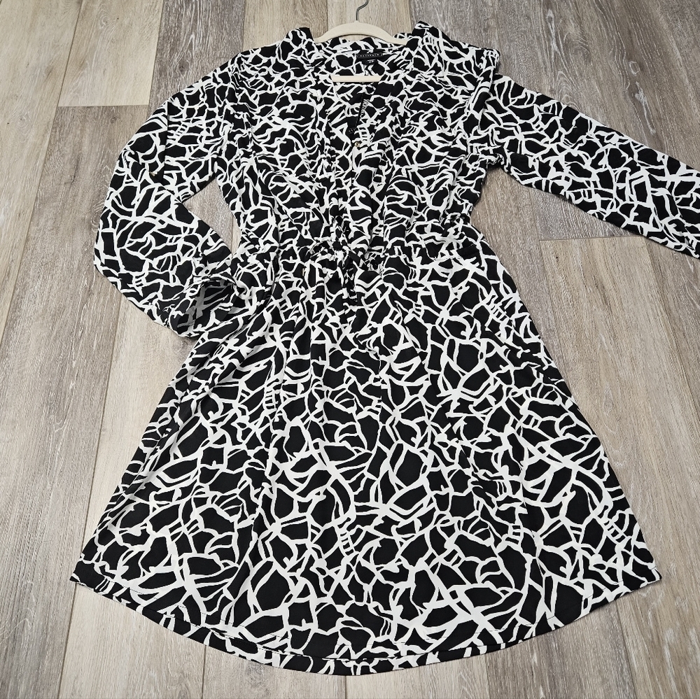 Metaphor Slip Set Bundle  Cinch Waist Dress Roll Tab Black White Womens 18W Plus